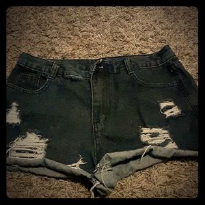 Ripped Jean Shorts